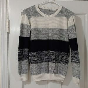Forever 21 Striped Colorblock Marled Sweater S